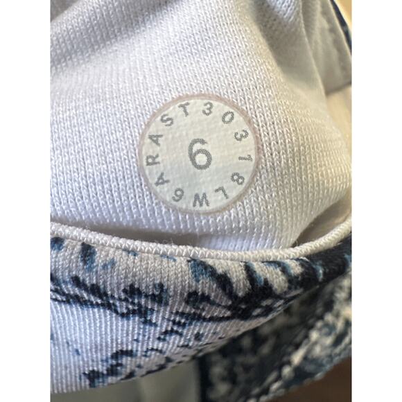 Lululemon Never Still Crop 21" Leggings Wildwood White Nocturnal Teal Mesh Sz 6 - Picture 6 of 12